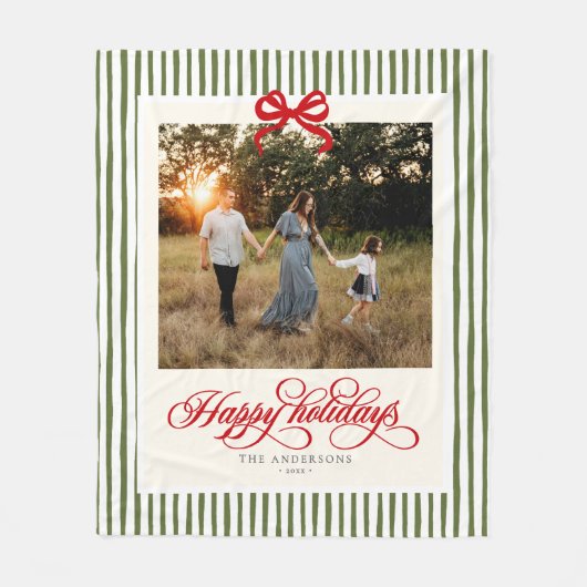 Prettige feestdagen Modern Preppy Fleece Deken (Voorkant)