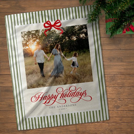 Prettige feestdagen Modern Preppy Fleece Deken