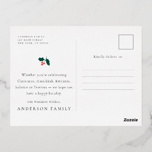 prettige feestdagen Modern Pset Funny Pet Cat Foto (Achterkant)