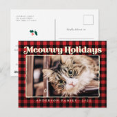 prettige feestdagen Modern Pset Funny Pet Cat Foto (Voorkant / Achterkant)