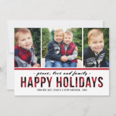 prettige feestdagen Modern Red Buffalo foto Feestdagenkaart (Voorkant)