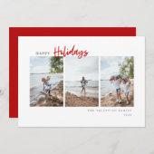 prettige feestdagen Modern Red Script minimalistis Feestdagenkaart (Voorkant / Achterkant)