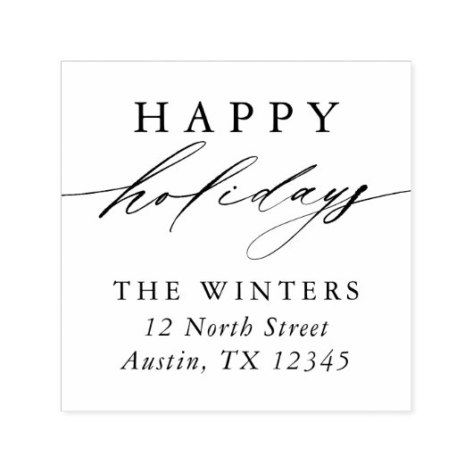 Prettige feestdagen Modern Retouradres Zelfinktende Stempel (Design)