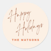 Prettige feestdagen Modern Retro Ronde Sticker (Voorkant)