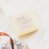 Prettige feestdagen Modern Retro Ronde Sticker