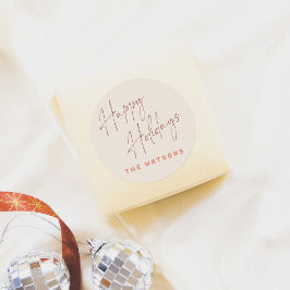 Prettige feestdagen Modern Retro Ronde Sticker