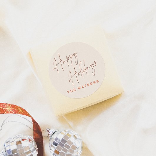 Prettige feestdagen Modern Retro Ronde Sticker