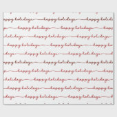 Prettige feestdagen Modern rood schrift Cadeaupapier (Vlak)