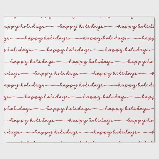 Prettige feestdagen Modern rood schrift Cadeaupapier (Vlak)
