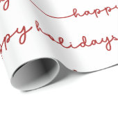 Prettige feestdagen Modern rood schrift Cadeaupapier (Rol Hoek)