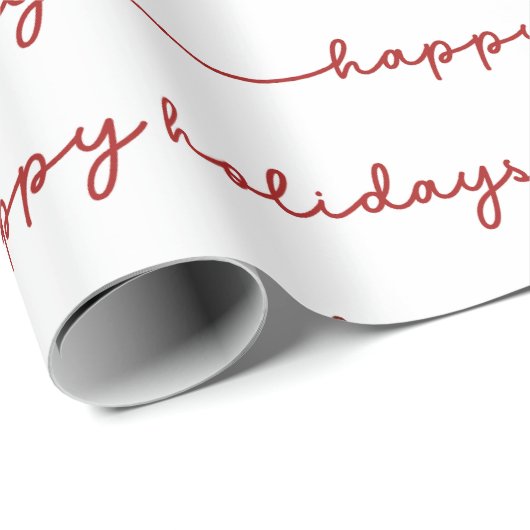 Prettige feestdagen Modern rood schrift Cadeaupapier (Rol Hoek)