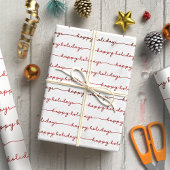 Prettige feestdagen Modern rood schrift Cadeaupapier