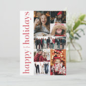 Prettige feestdagen Modern rood type Feestdagenkaart (Staand voorkant)