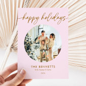 Prettige feestdagen Modern roze en goud Feestdagenkaart