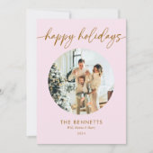 Prettige feestdagen Modern roze en goud Feestdagenkaart (Voorkant)