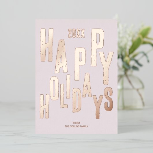 Prettige feestdagen Modern roze feestelijk (Staand Voorkant)