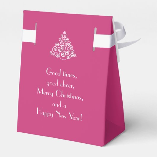 Prettige feestdagen Modern roze Kerstmis Bedankdoosjes (Achterkant)