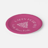 Prettige feestdagen Modern roze Kerstmis Papieren Bordje (Gekanteld)