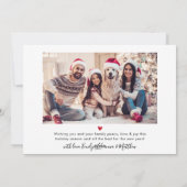 Prettige feestdagen Modern Script 2 Foto Kerstmis Feestdagenkaart (Achterkant)