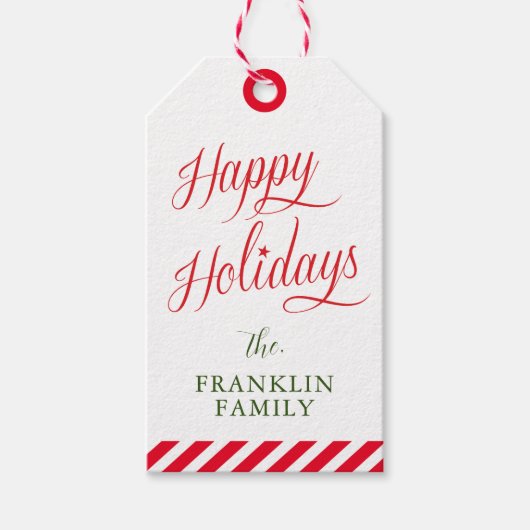 Prettige feestdagen Modern script Cadeaulabel (Voorkant)