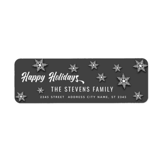 Prettige feestdagen Modern script Etiket (Voorkant)