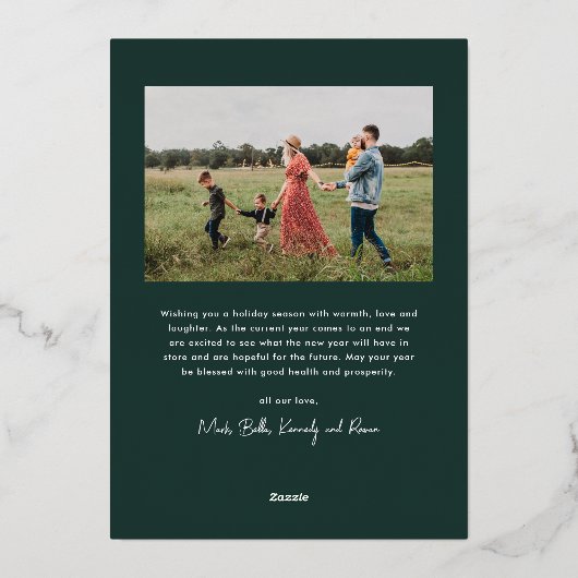 Prettige feestdagen Modern Script Foto (Achterkant)