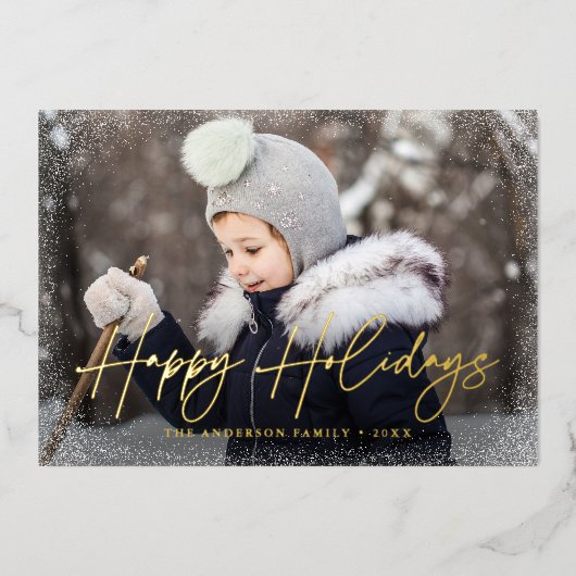 Prettige feestdagen Modern Script Foto (Voorkant)