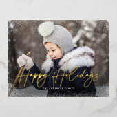 Prettige feestdagen Modern Script Foto (Voorkant)