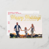 prettige feestdagen MODERN Script Gold Photo (Voorkant / Achterkant)