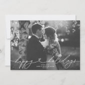 Prettige feestdagen Modern Script Heart Feestdagenkaart (Voorkant)