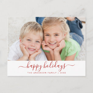 Prettige feestdagen Modern Script - Kerstfotokaart