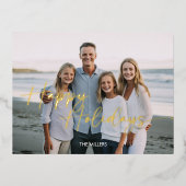 Prettige feestdagen Modern Script Minimaal 1 Foto (Voorkant)