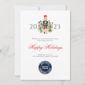 Prettige feestdagen Modern Script Nutcracker Feestdagenkaart (Voorkant)