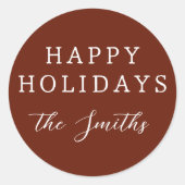 Prettige feestdagen Modern script Ronde Sticker (Voorkant)