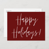 Prettige feestdagen Modern Script Rood (Voorkant / Achterkant)