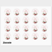 Prettige feestdagen Modern script rood boog van na Ronde Sticker (Vel)