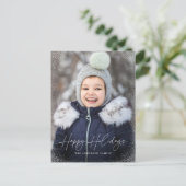 Prettige feestdagen Modern Script Snow Flurries Fo (Staand voorkant)