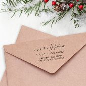Prettige feestdagen Modern Script - Teruggaveadres Rubberstempel