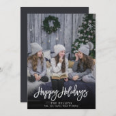 prettige feestdagen modern script, verticale volle feestdagenkaart (Voorkant / Achterkant)