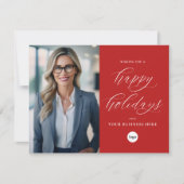 Prettige feestdagen Modern script voor foto's Feestdagenkaart (Voorkant)