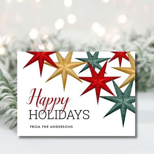 prettige feestdagen Modern Stars Holiday Card Feestdagenkaart