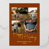 prettige feestdagen Modern Terracotta Photo Collag (Voorkant)