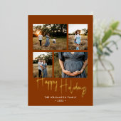 prettige feestdagen Modern Terracotta Photo Collag (Staand Voorkant)