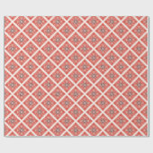 Prettige feestdagen Modern Vet Rood Bloemen Kerstm Cadeaupapier (Vlak)