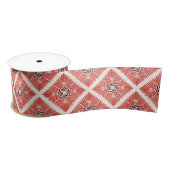 Prettige feestdagen Modern Vet Rood Bloemen Kerstm Satijnen Lint (Spoel)