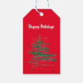 prettige feestdagen Modern Whimsical Tree Red Cadeaulabel (Voorkant)