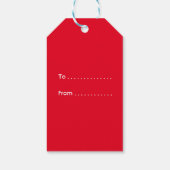 prettige feestdagen Modern Whimsical Tree Red Cadeaulabel (Achterkant)