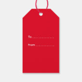 prettige feestdagen Modern Whimsical Tree Red Cadeaulabel (Achterkant)