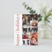 Prettige feestdagen Modern zijrood type (Staand voorkant)