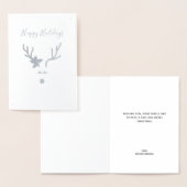 Prettige feestdagen Modern Zilveren Kerstrendier Folie Kaarten (Display)